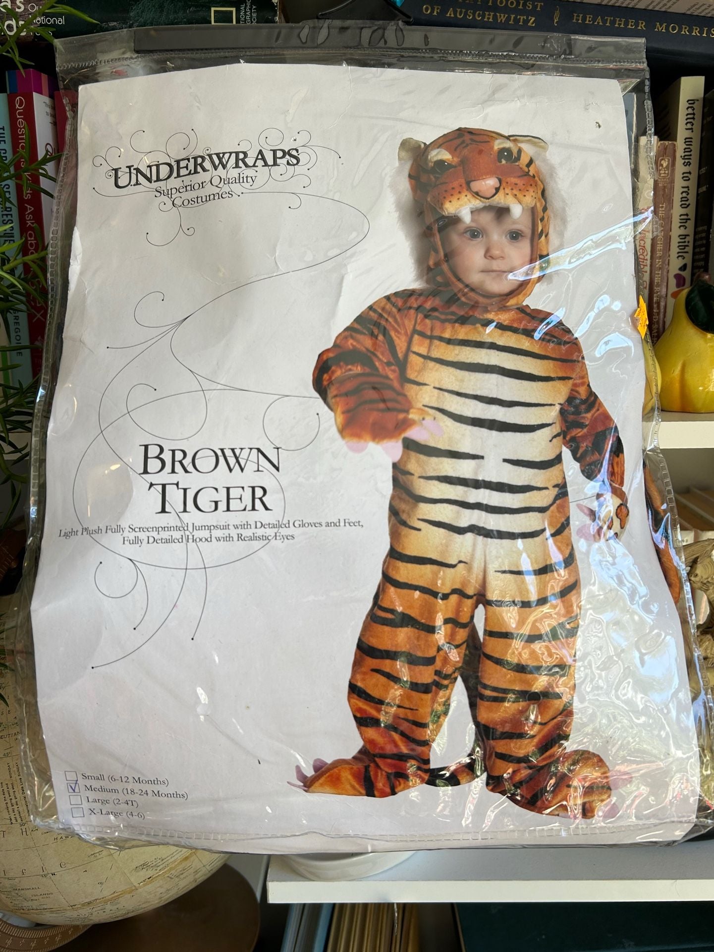 Underwraps Tiger Costume Size M Plush Halloween 12