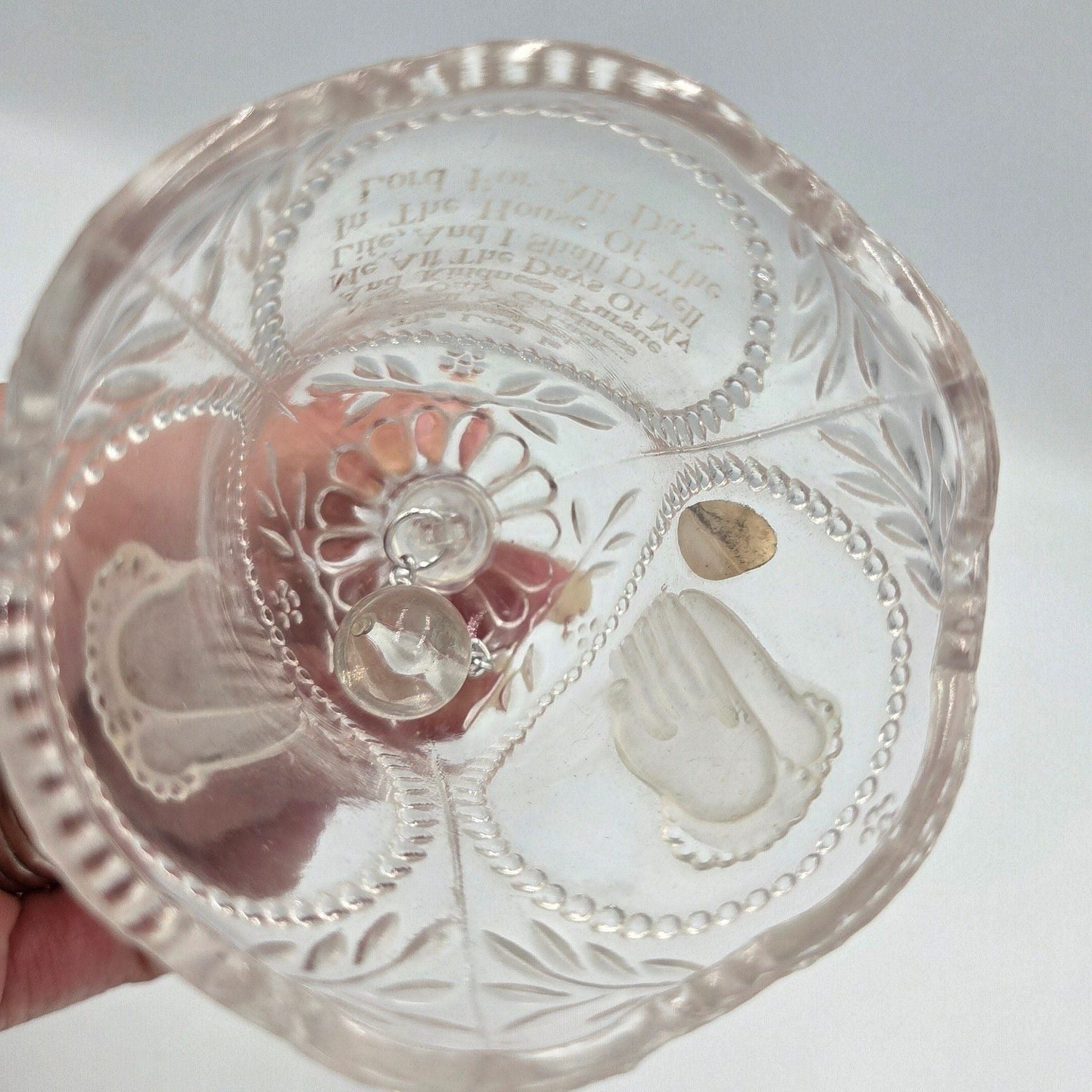 Vtg Emson 24% Lead Crystal Bell The Lord Is My Shepherd Psalm 23 4
