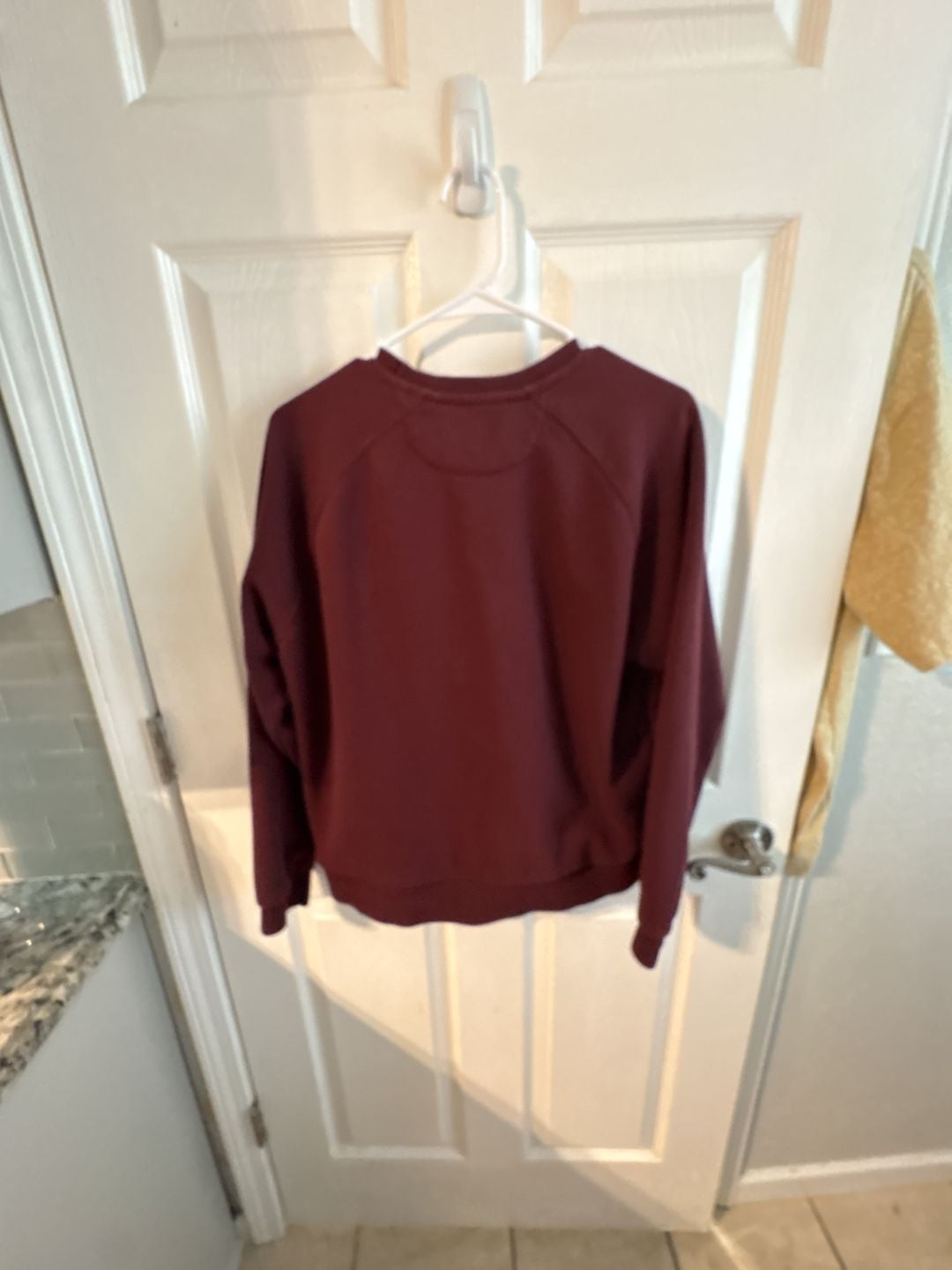 Lacoste Sweatshirt Size 38 Burgundy Maroon Big Logo Crewneck Pullover 5
