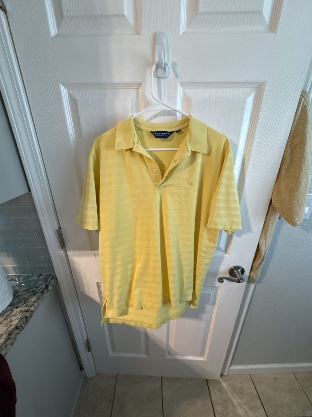 Polo Golf Ralph Lauren Polo Shirt Size L Yellow Striped Pima Cotton 2