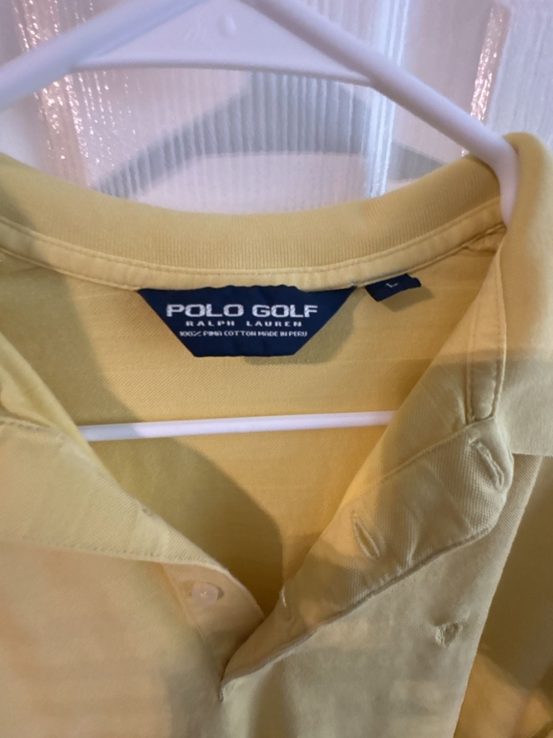 Polo Golf Ralph Lauren Polo Shirt Size L Yellow Striped Pima Cotton 3