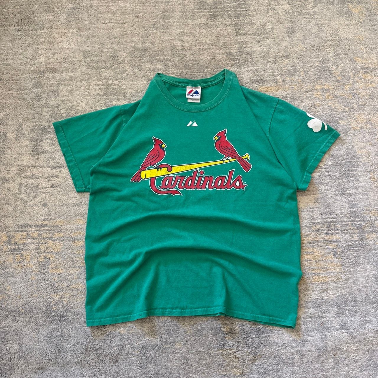 Vintage 2000s Majestic St. Louis Cardinals Pujols Size L Green Baseball T-Shirt 2