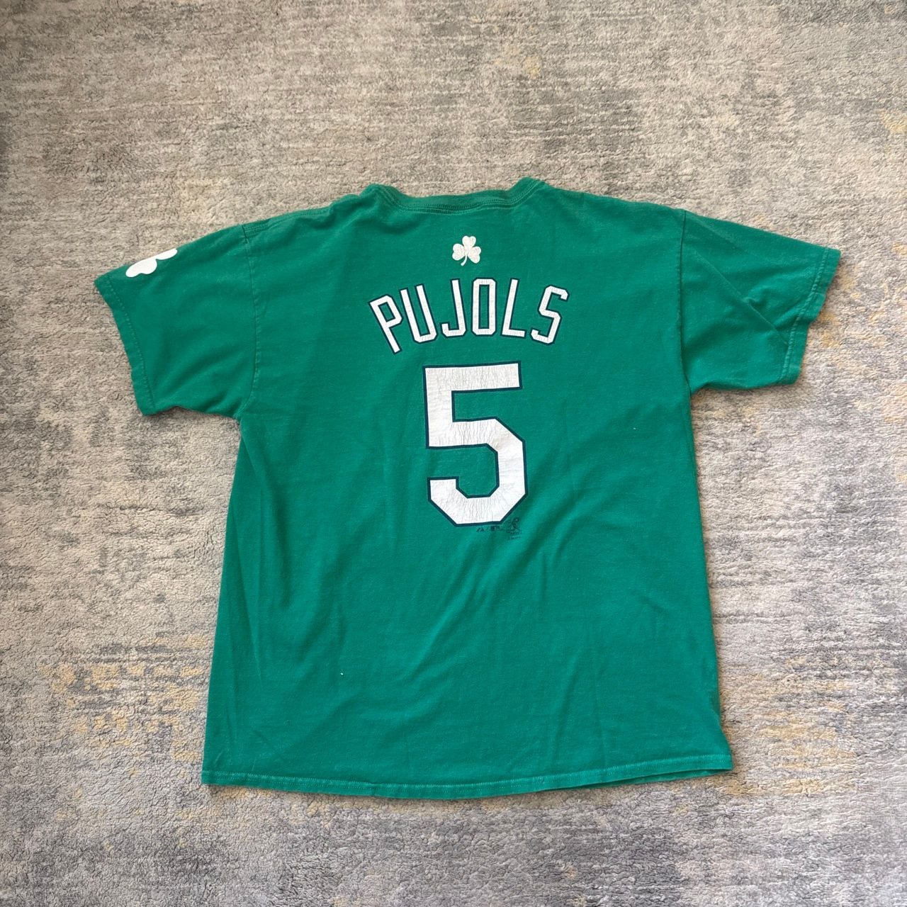 Vintage 2000s Majestic St. Louis Cardinals Pujols Size L Green Baseball T-Shirt 4