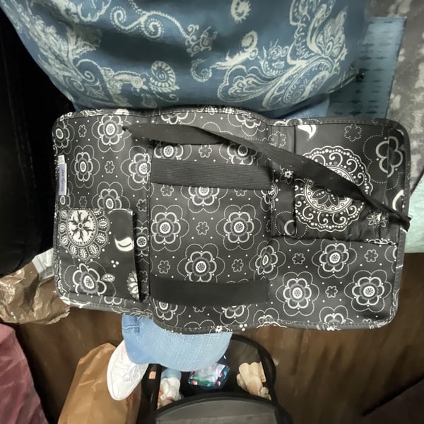 Thirty-One Black Floral Hair Tool Travel Organizer