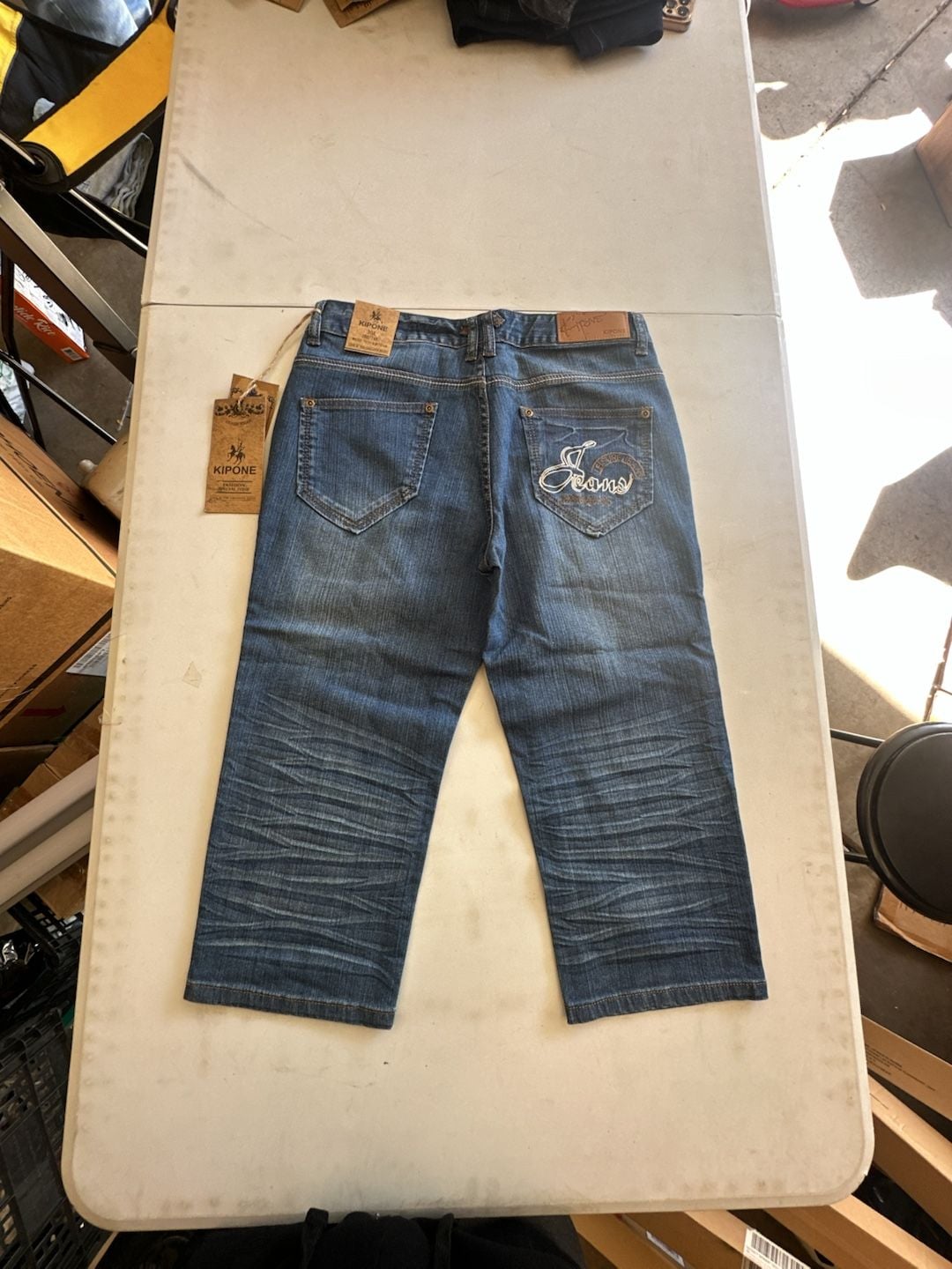 Kipone Jeans Size 30 Blue Denim Embroidered Y2K Baggy 2
