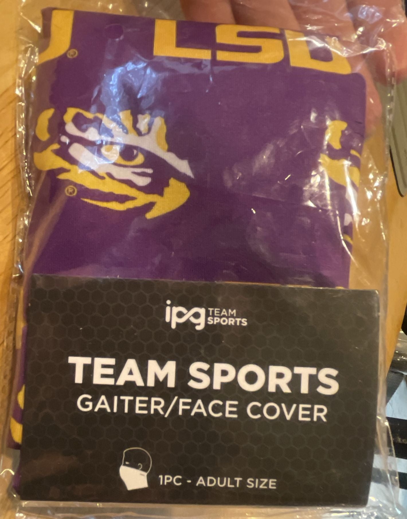IPG Team Sports LSU Tigers Gaiter Face Cover Adult Size Purple Gold 1
