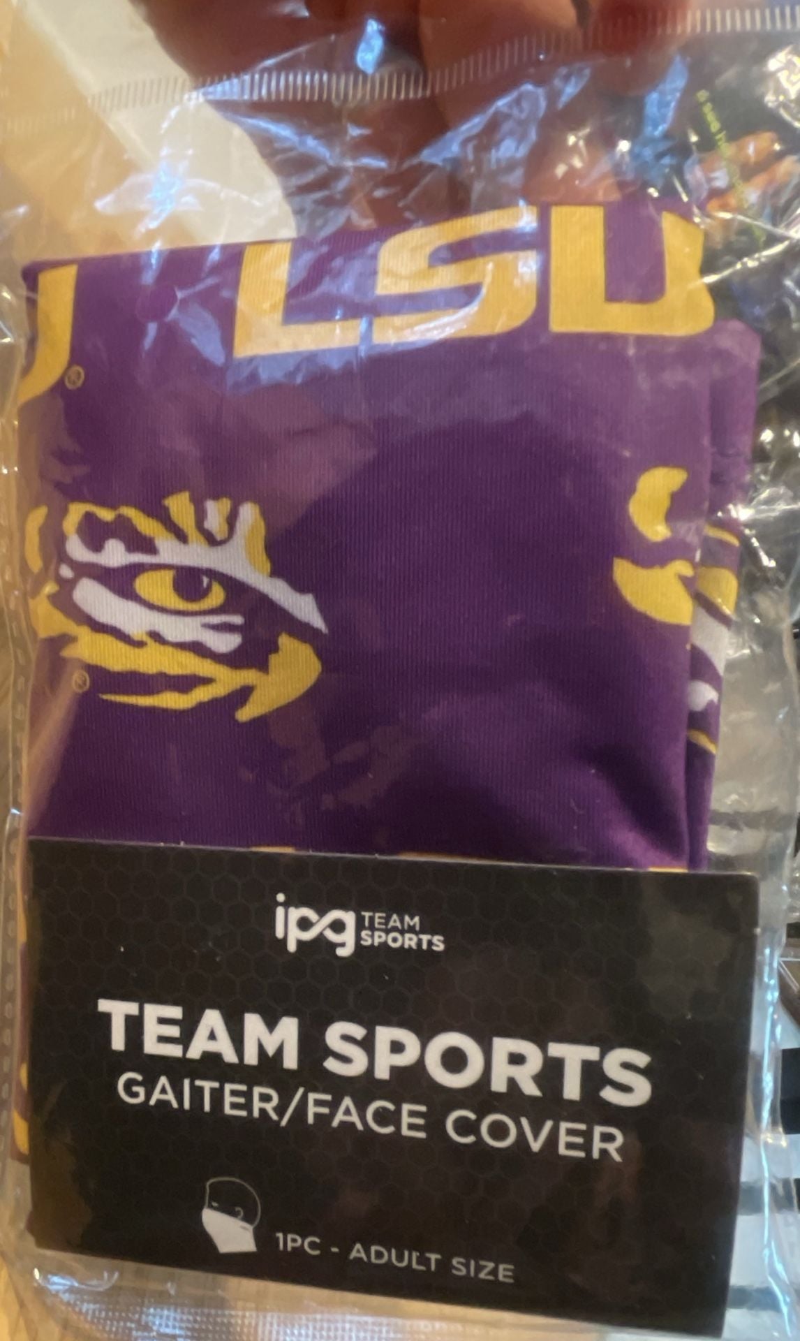 IPG Team Sports LSU Tigers Gaiter Face Cover Adult Size Purple Gold 3