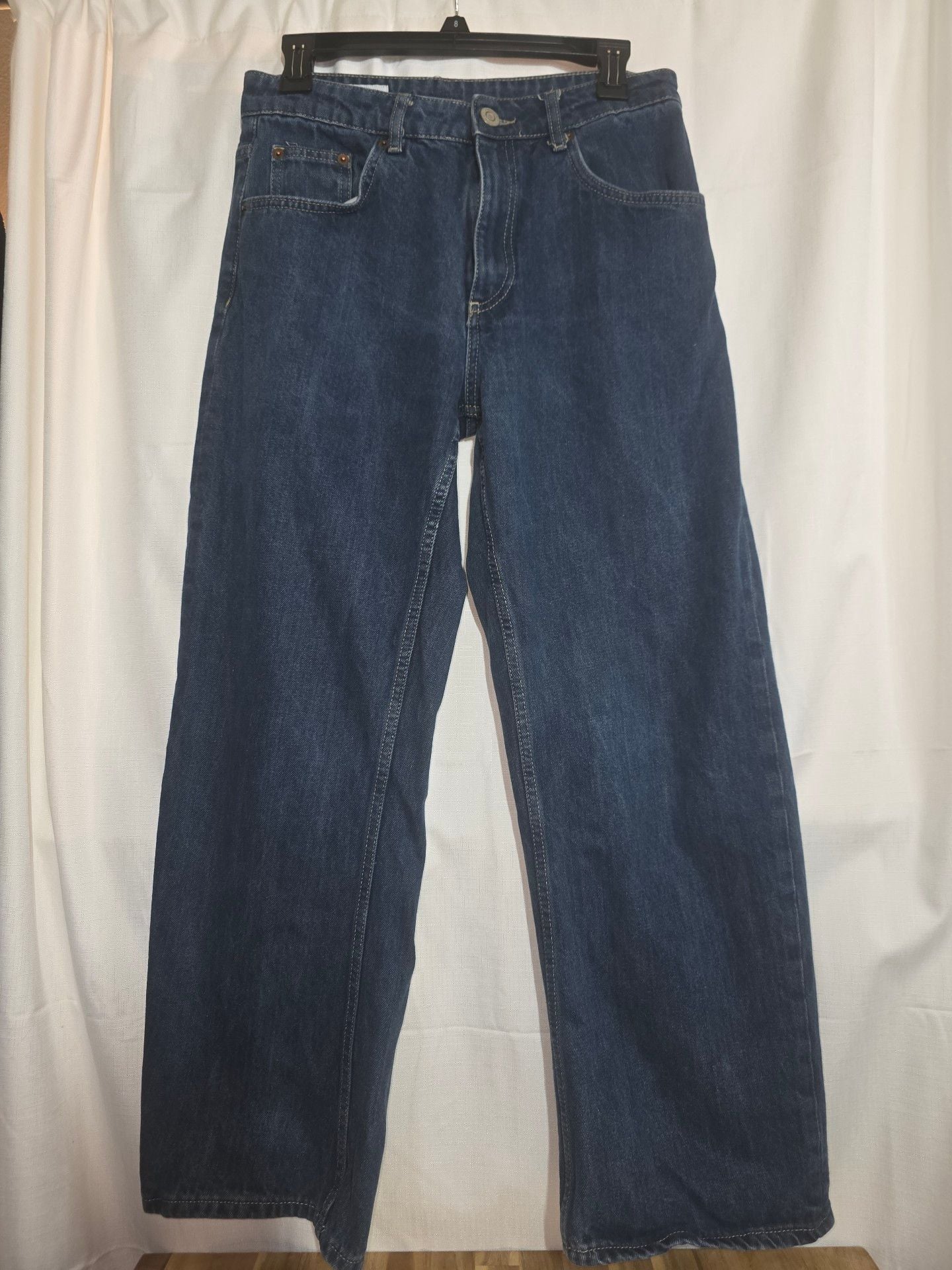 Zara Wide Leg Jeans Size 6 Blue Denim High Rise 2
