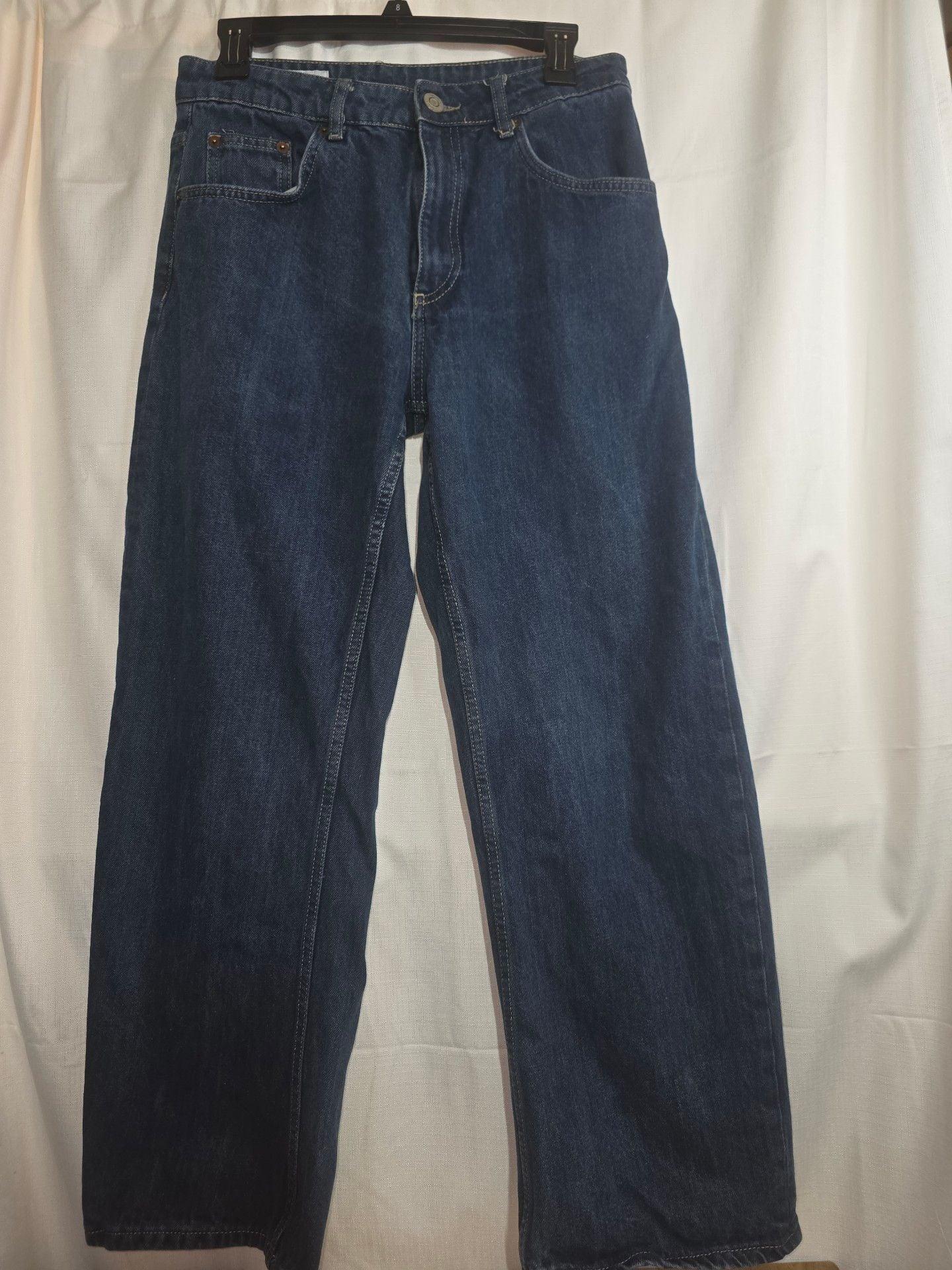 Zara Wide Leg Jeans Size 6 Blue Denim High Rise 3