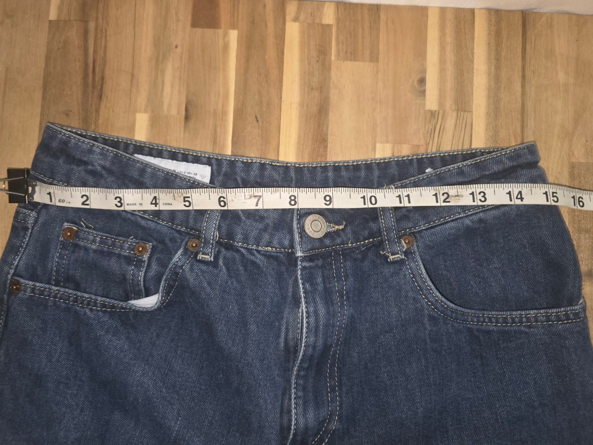 Zara Wide Leg Jeans Size 6 Blue Denim High Rise 5