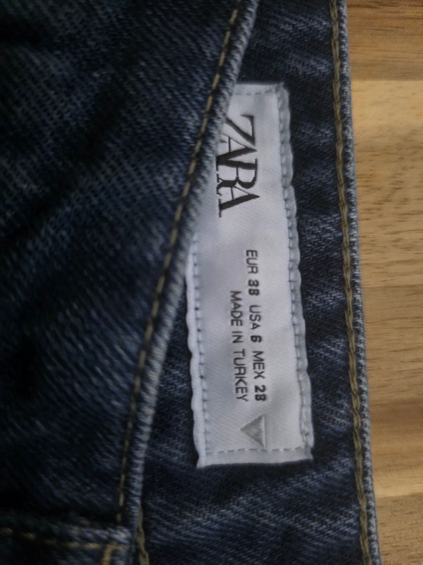 Zara Wide Leg Jeans Size 6 Blue Denim High Rise 8