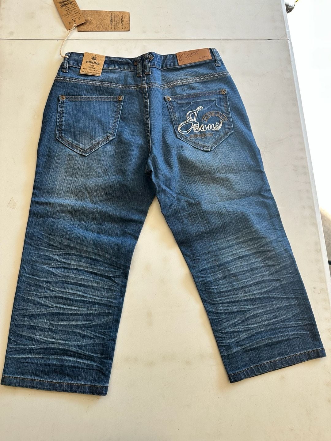 Kipone Jeans Size 30 Blue Denim Embroidered Y2K Baggy 4