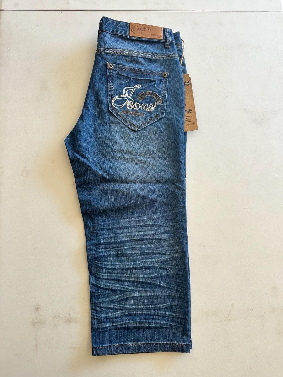 Kipone Jeans Size 30 Blue Denim Embroidered Y2K Baggy 5