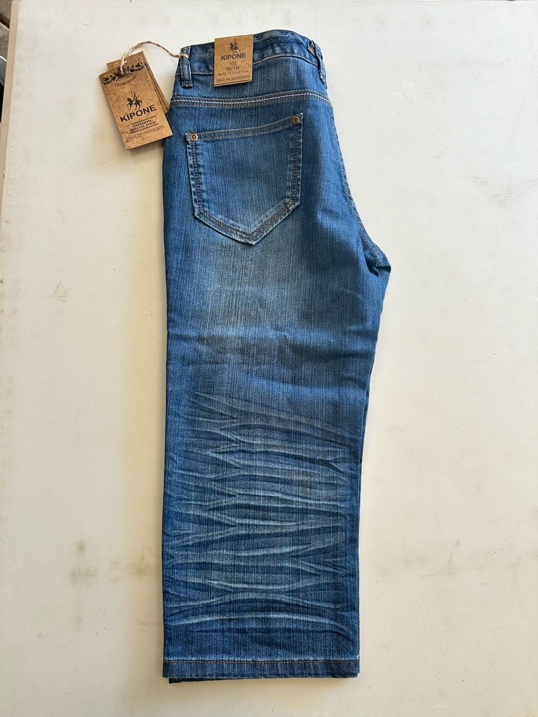 Kipone Jeans Size 30 Blue Denim Embroidered Y2K Baggy 6