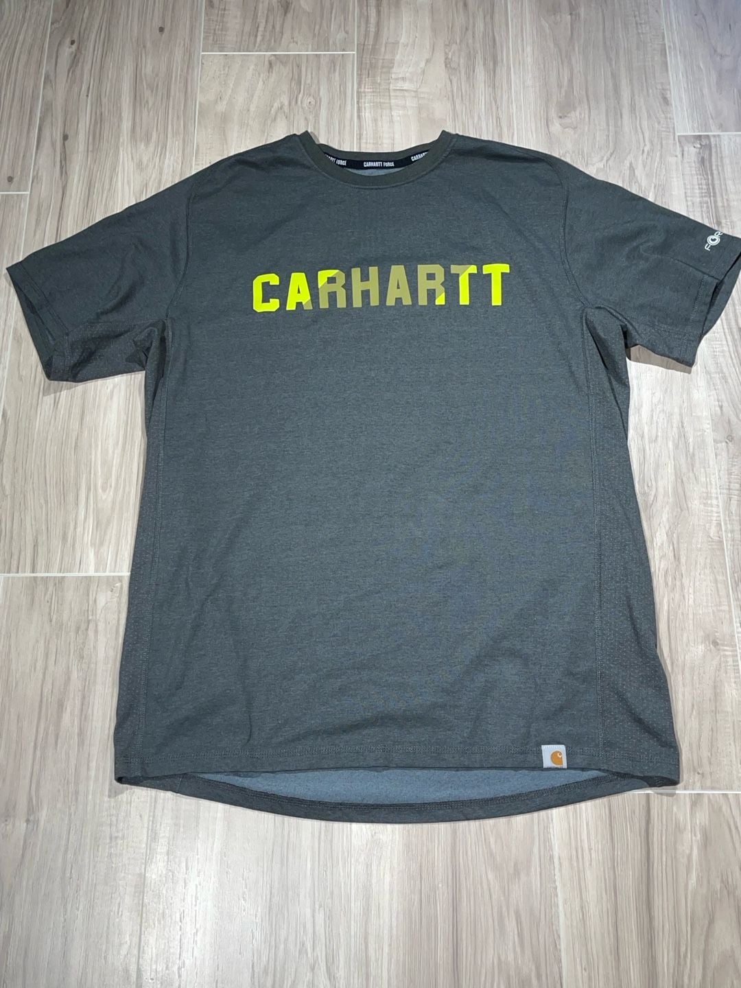 CARHARTT Force SHIRT Mens large L Gray Lightweight Outdoors Work Wear Logo 2