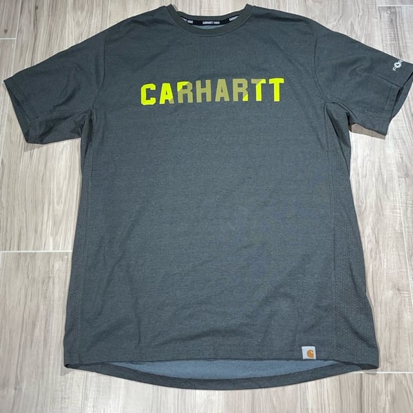 CARHARTT Force SHIRT Mens large L Gray Lightweight Outdoors Work Wear Logo