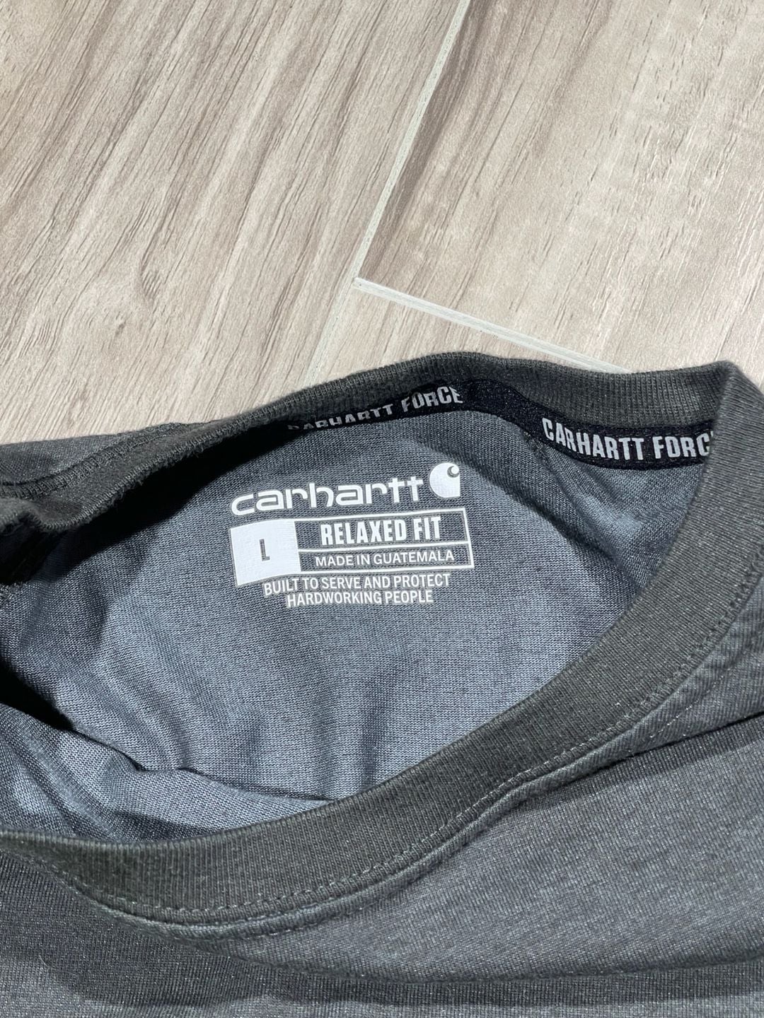CARHARTT Force SHIRT Mens large L Gray Lightweight Outdoors Work Wear Logo 10