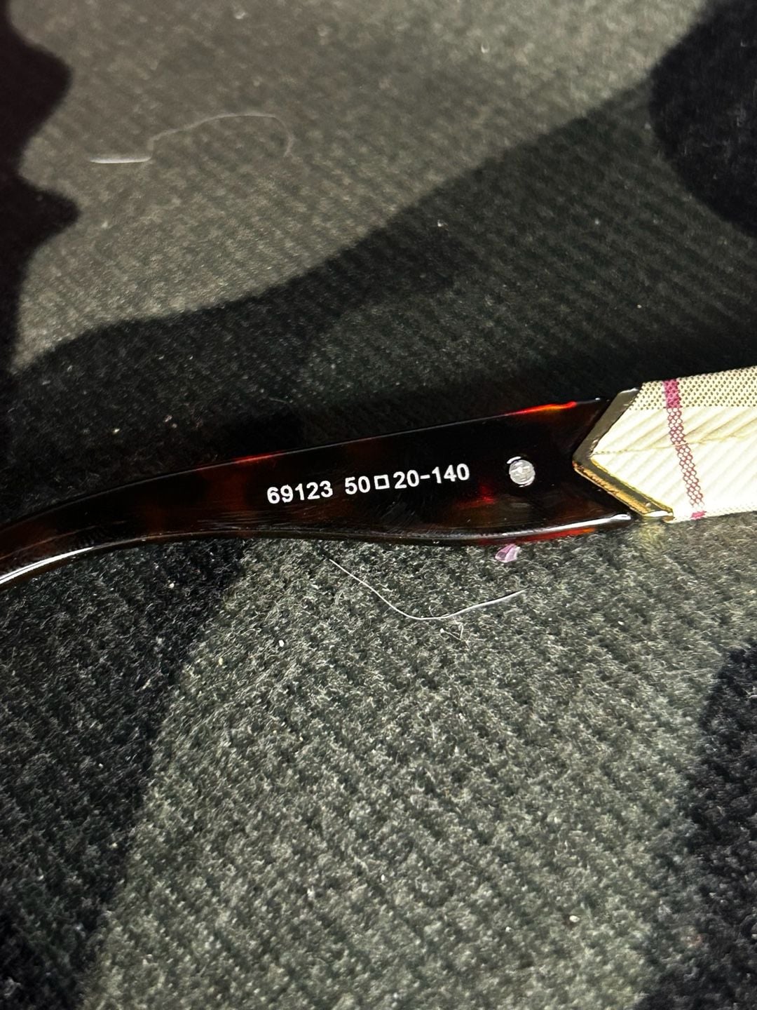Burberry Cat Eye Sunglasses Size 50-20 Tortoiseshell Check 7