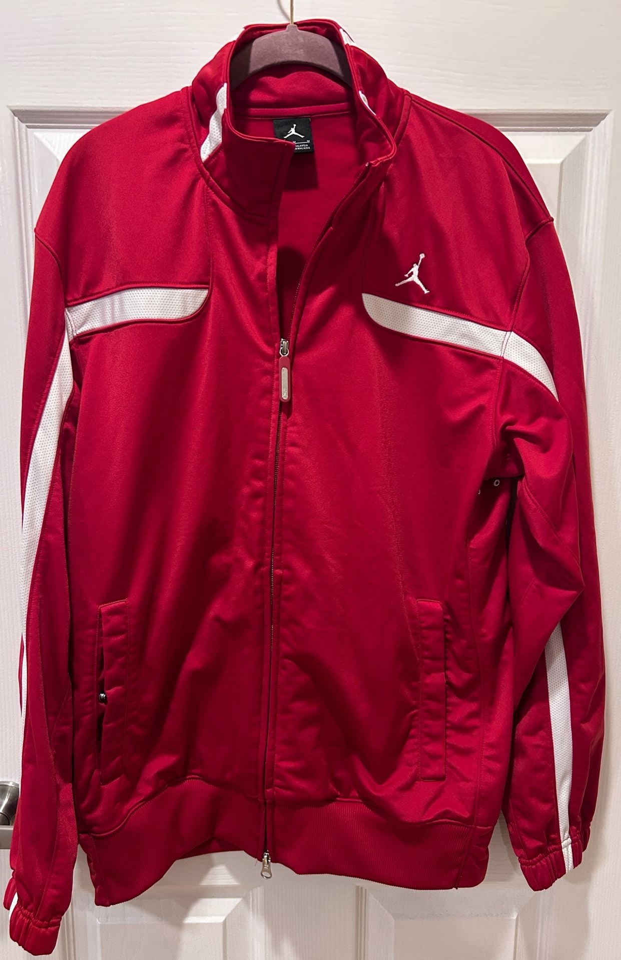 Jordan Full Zip Track Jacket Size M Red White 2