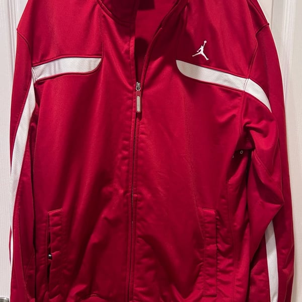 Jordan Full Zip Track Jacket Size M Red White