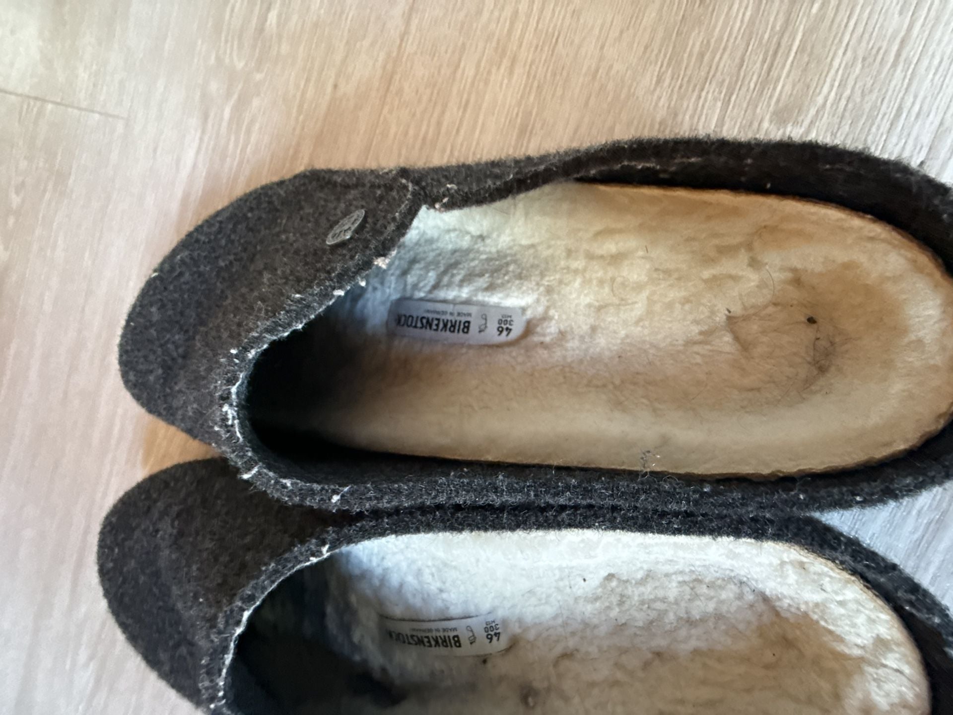 Birkenstock Zermatt Shearling Wool Felt Slippers Size 46 Dark Grey 3