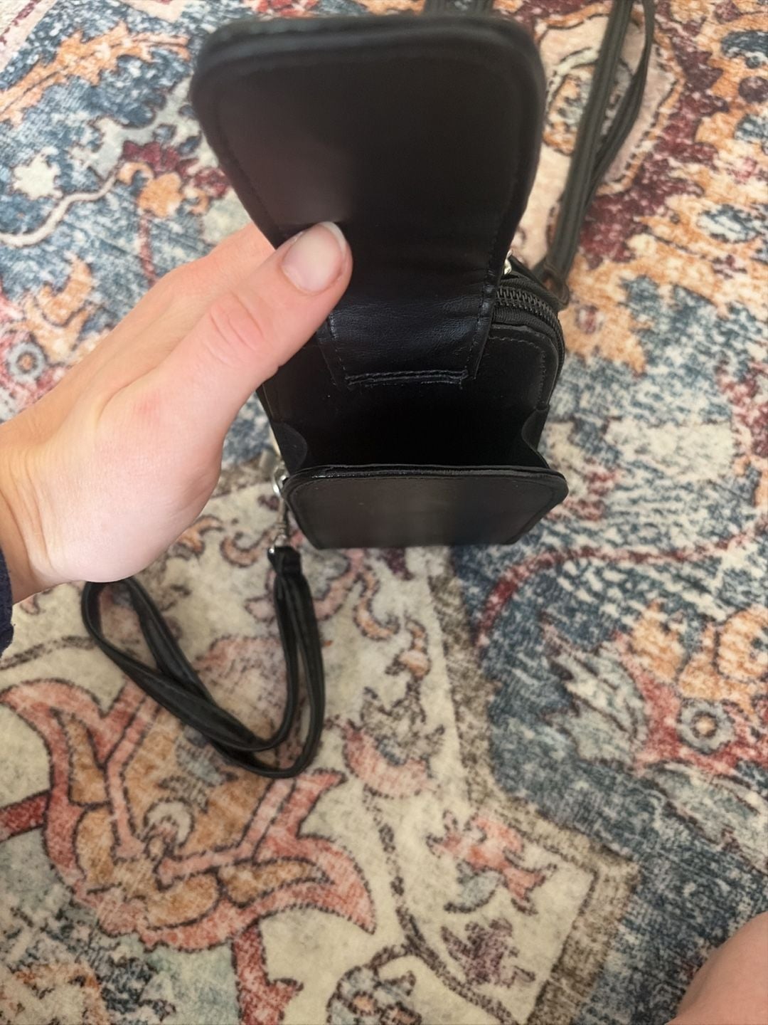 Buxton Black Mini Crossbody Wallet Cell Phone Purse Organizer 4