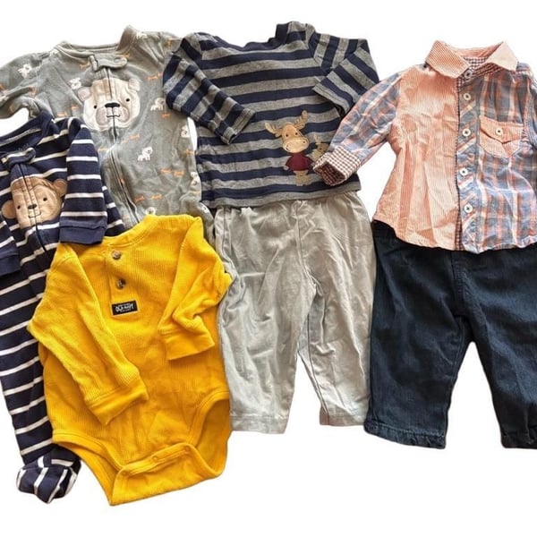 Carter's Baby Boy Clothing Lot Sleep n Play Rompers Shirts Pants