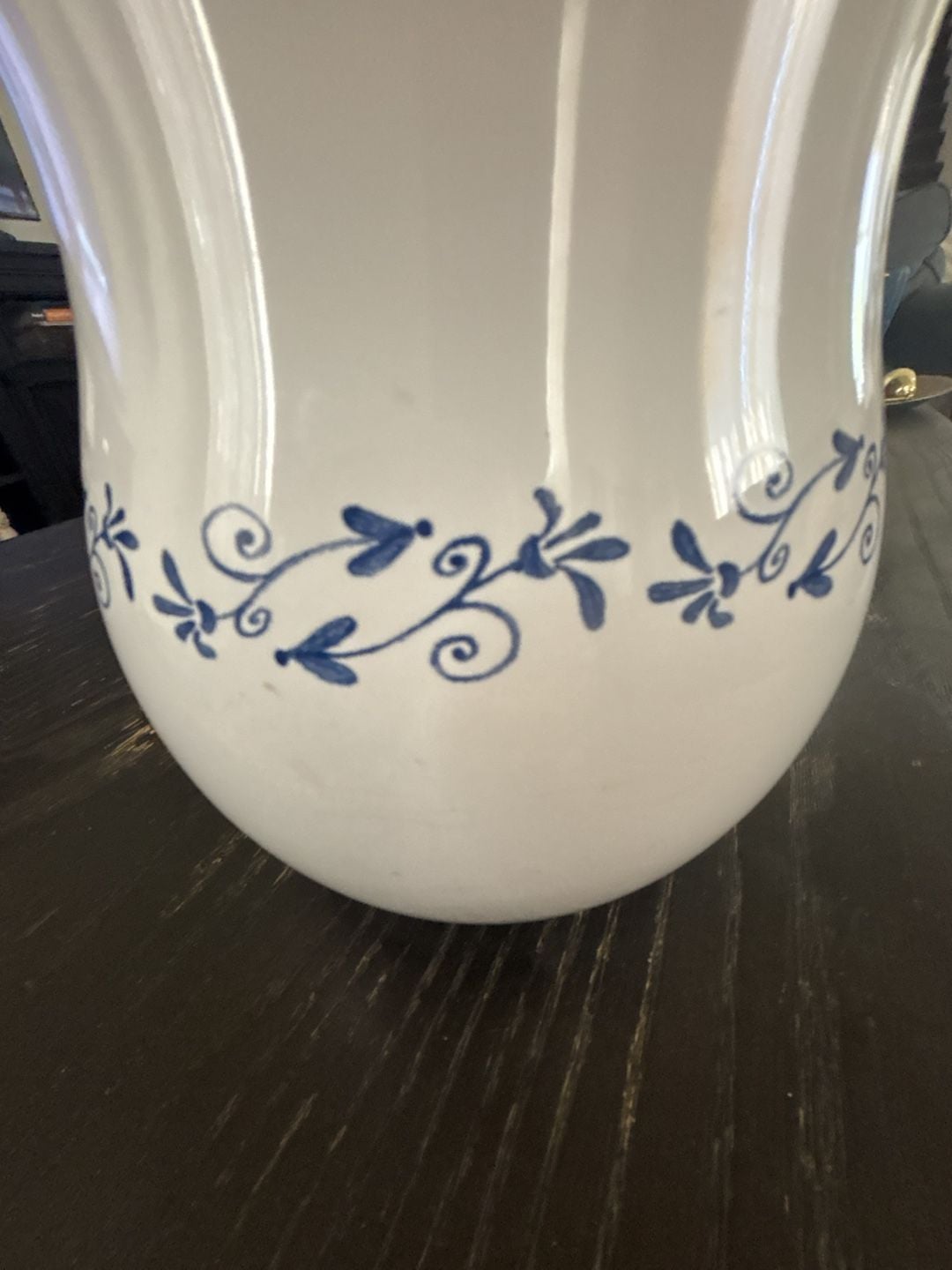 Home Ceramic Canister White Blue Floral Vine 5