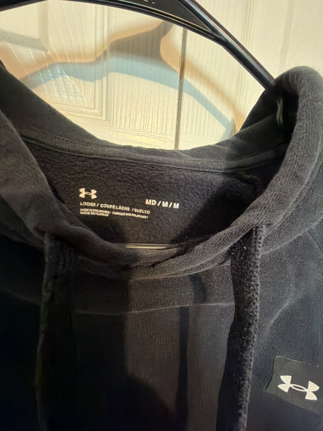 Under Armour Hoodie Size MD Black Pullover Fleece 3