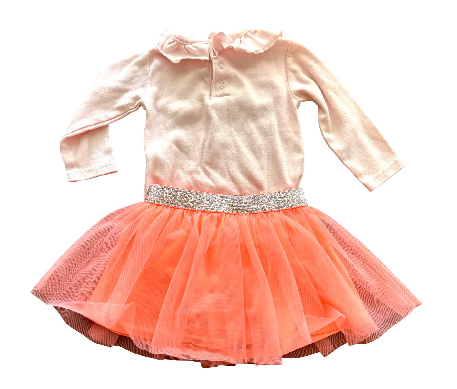 Chick Pea Mama's Pumpkin Outfit Size 6-9 M Pink Orange Halloween Skirt Set 3