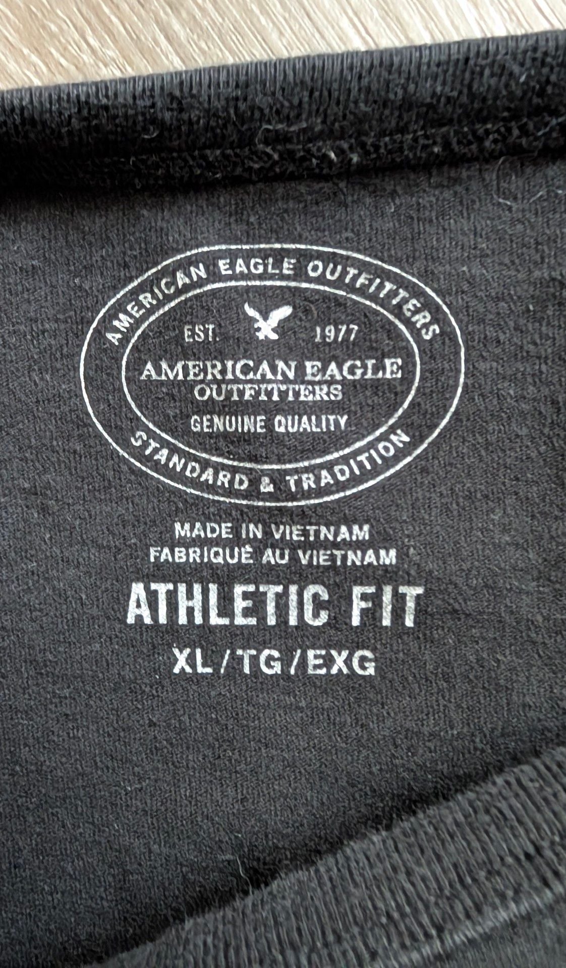 American Eagle Long Sleeve T-Shirt XL Black Athletic Fit Logo Graphic 4
