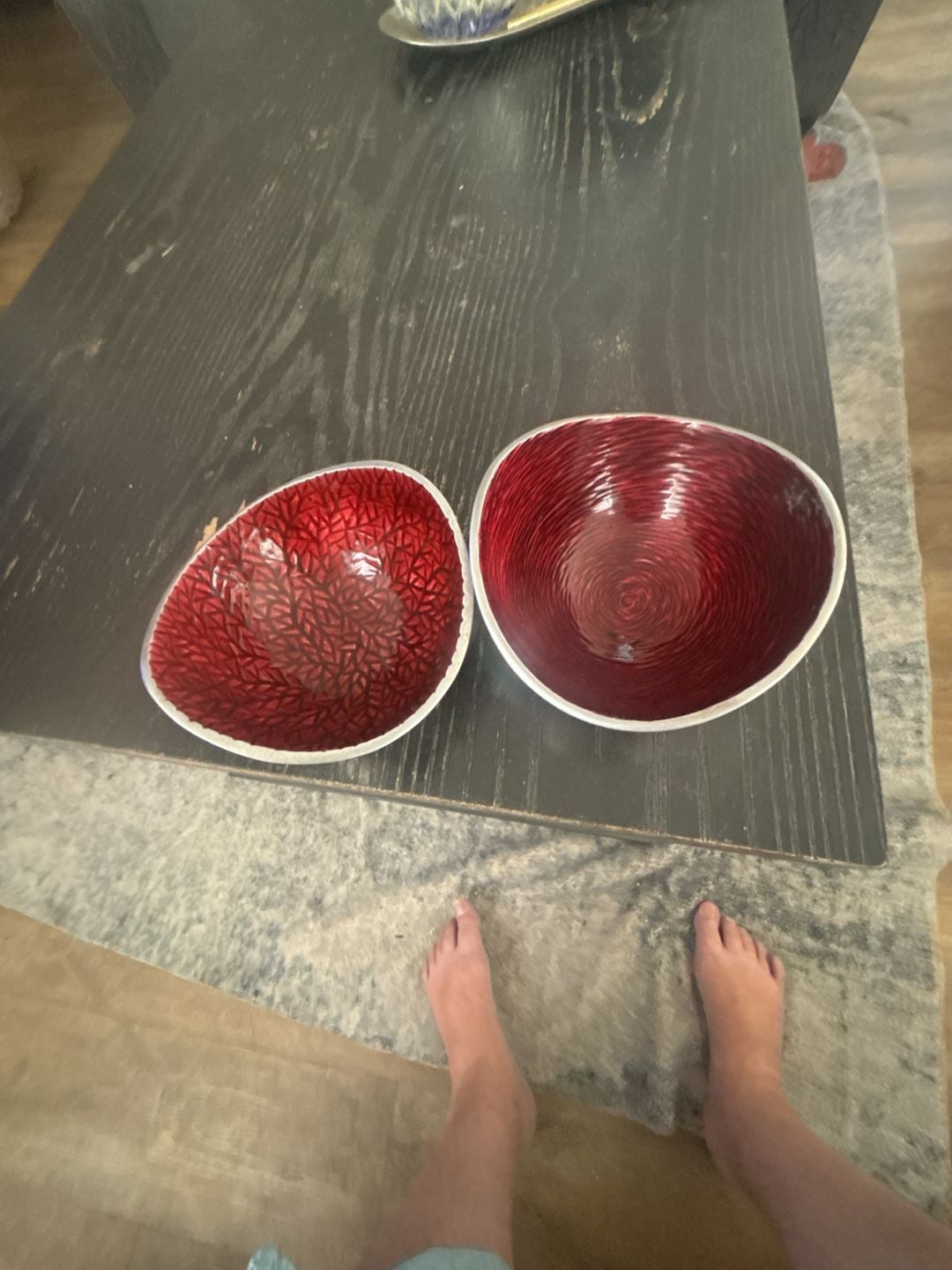 Lenox Red Enamel Organic Bowls Set Of Two 3