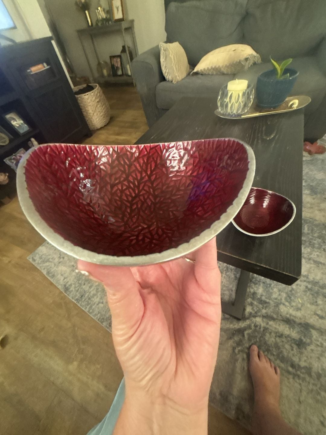 Lenox Red Enamel Organic Bowls Set Of Two 4