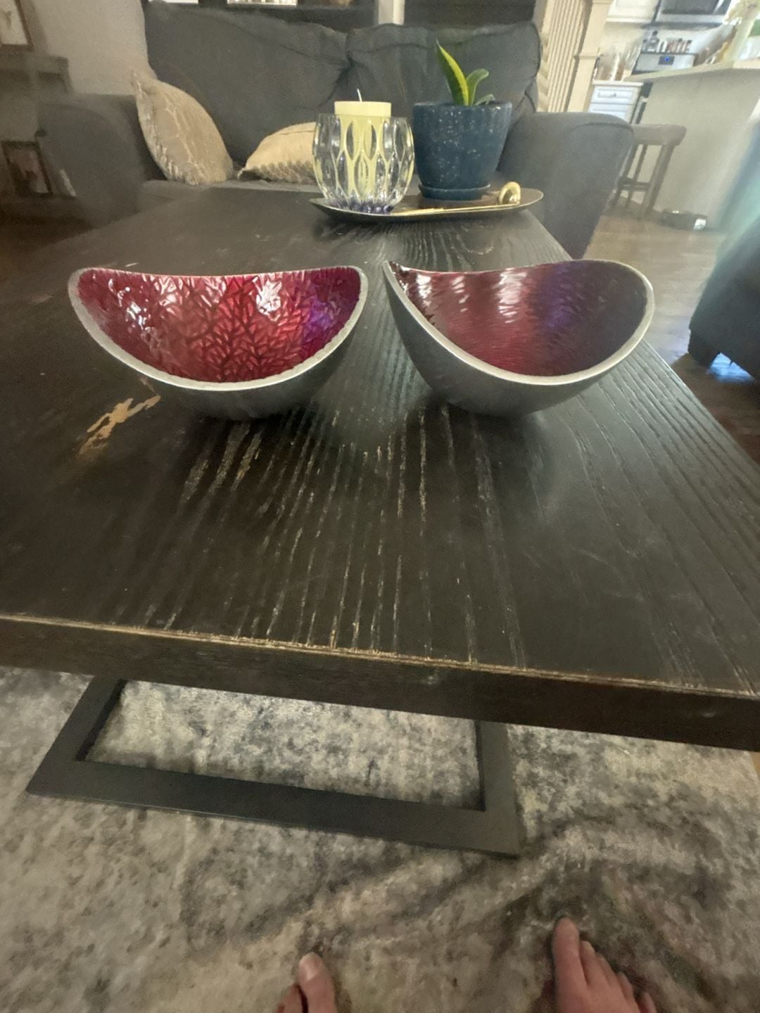 Lenox Red Enamel Organic Bowls Set Of Two 6