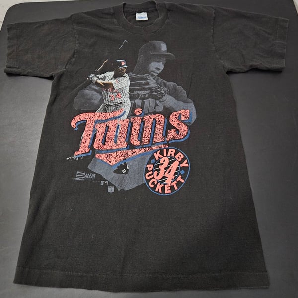 Salem Sportswear Minnesota Twins 1989 Kirby Puckett Single Stitch M T-Shirt VTG