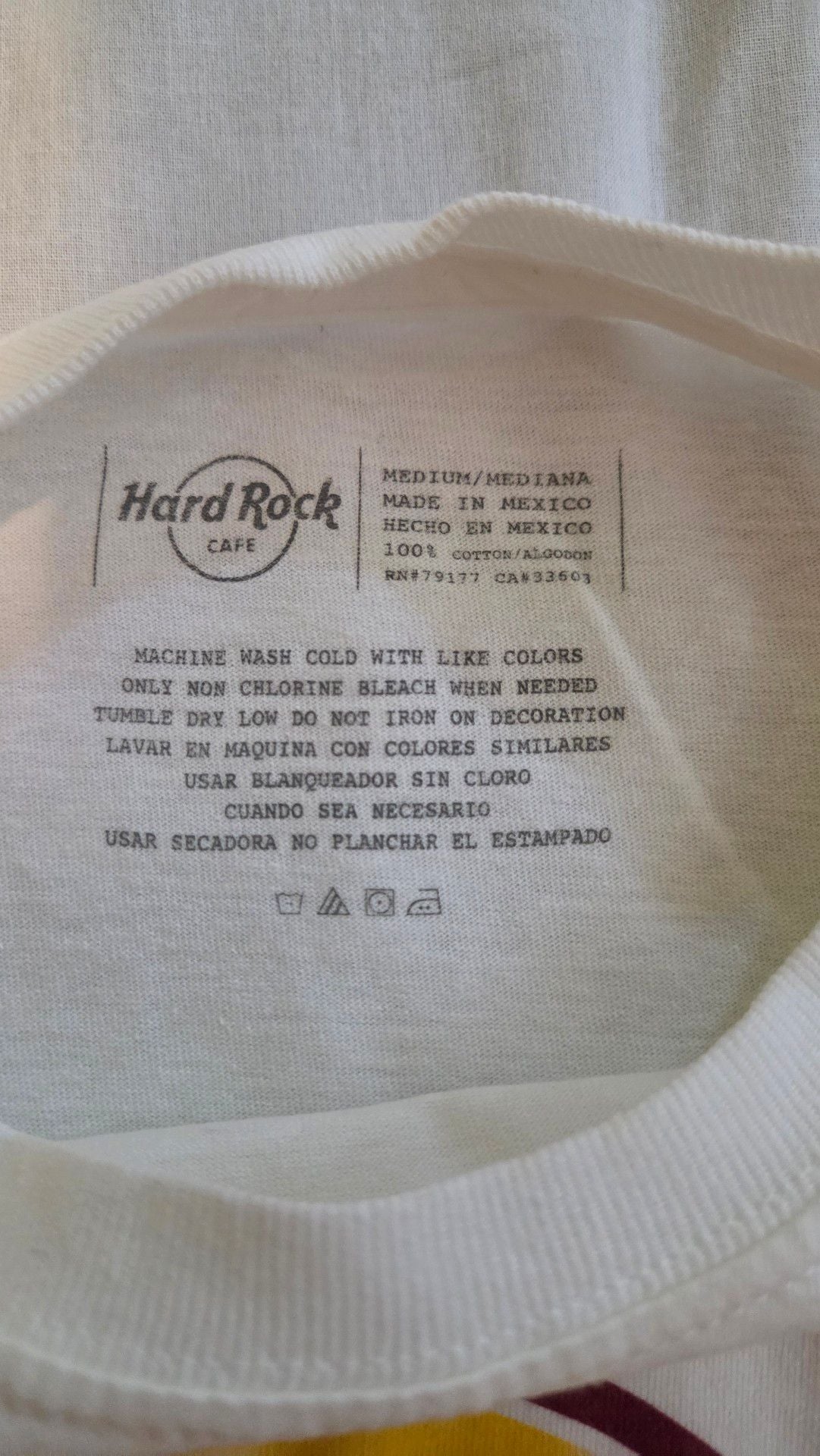 Hard Rock Cafe Cozumel T-Shirt Size Medium White Cotton 3