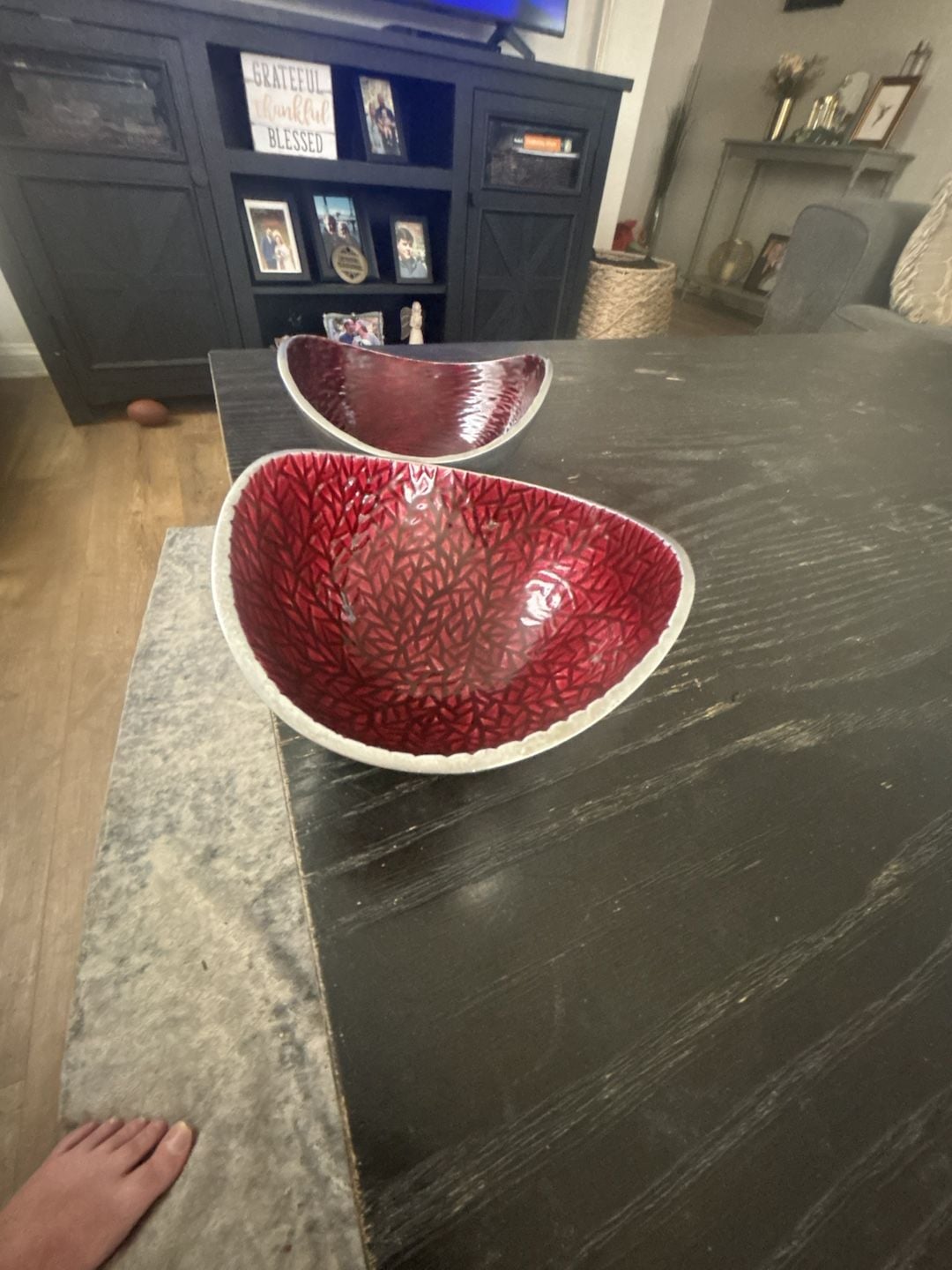 Lenox Red Enamel Organic Bowls Set Of Two 2