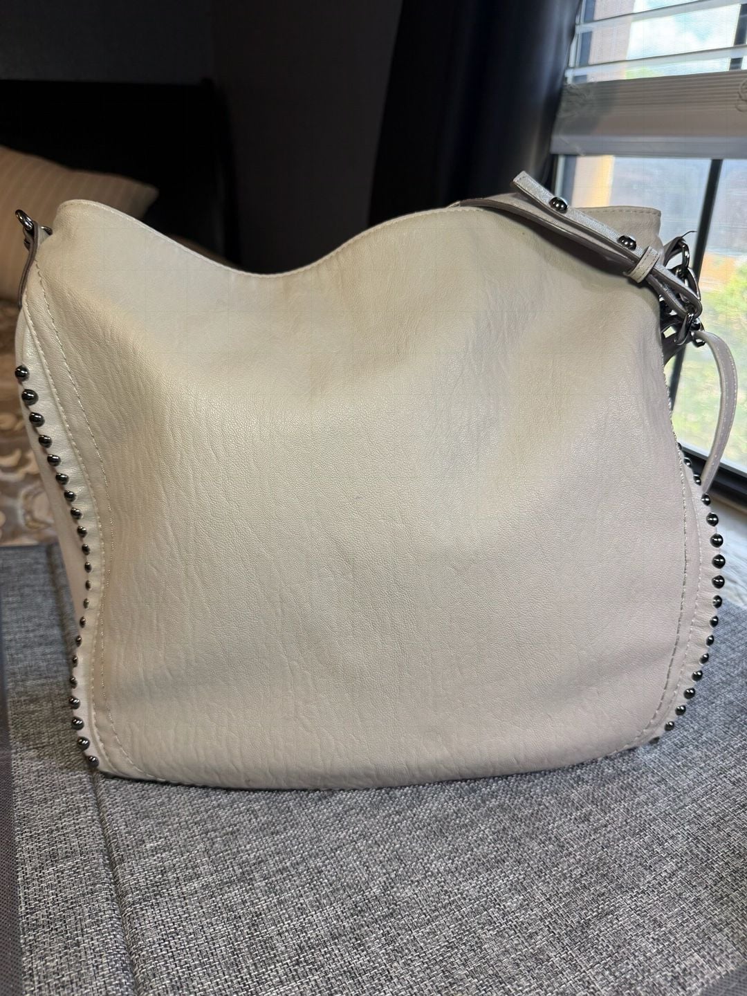 Jessica Simpson Studded Shoulder Bag Grey 4