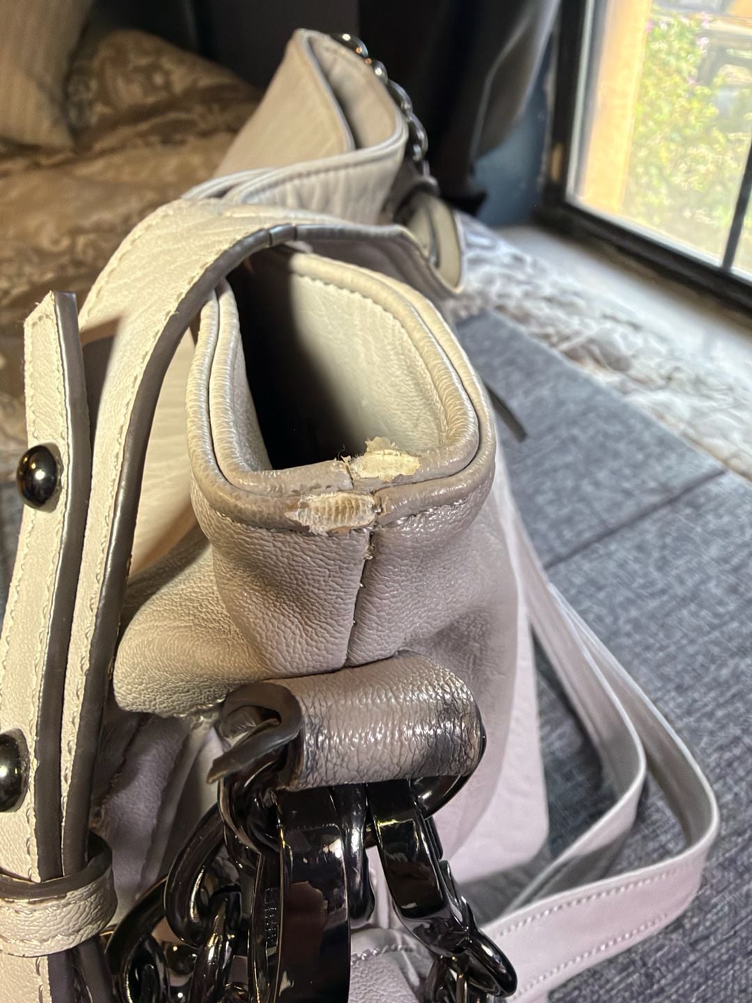 Jessica Simpson Studded Shoulder Bag Grey 7