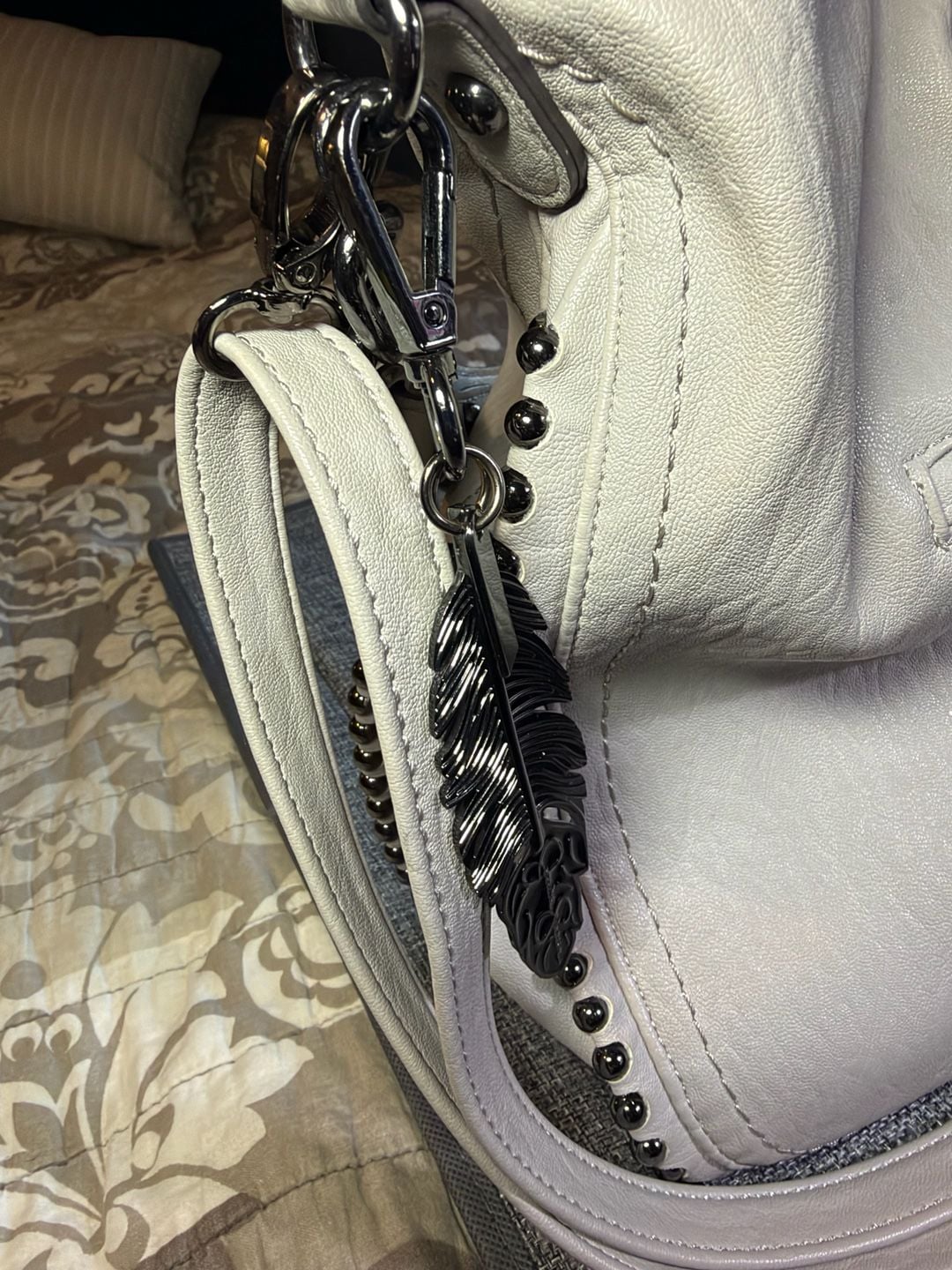 Jessica Simpson Studded Shoulder Bag Grey 11