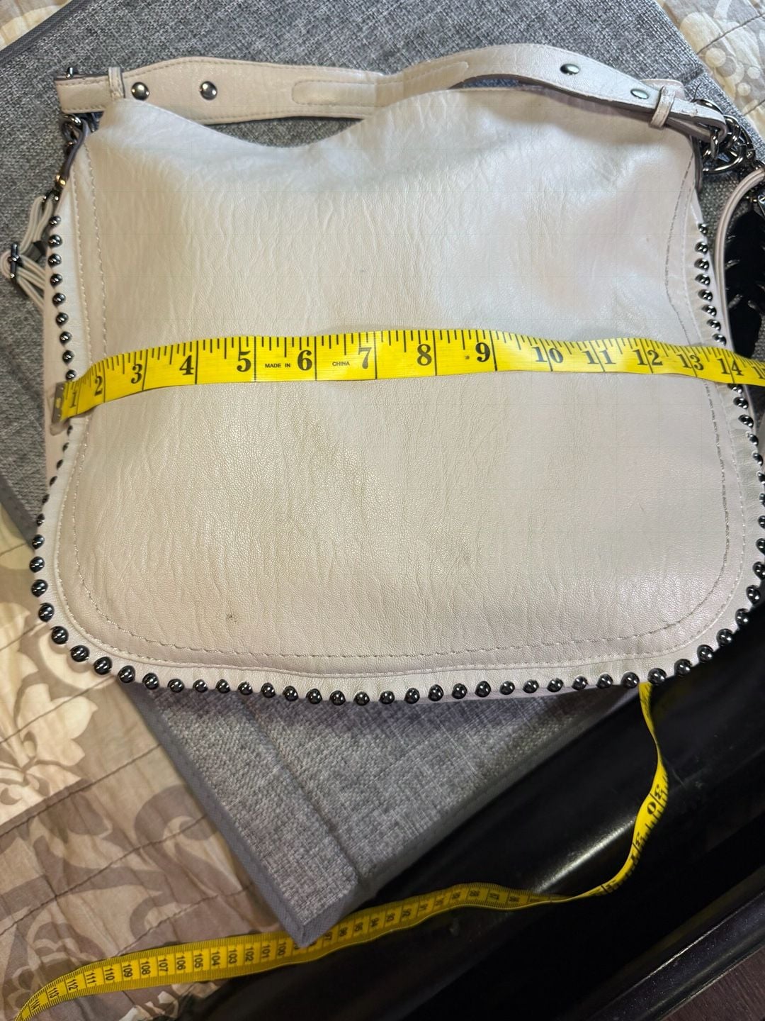 Jessica Simpson Studded Shoulder Bag Grey 12