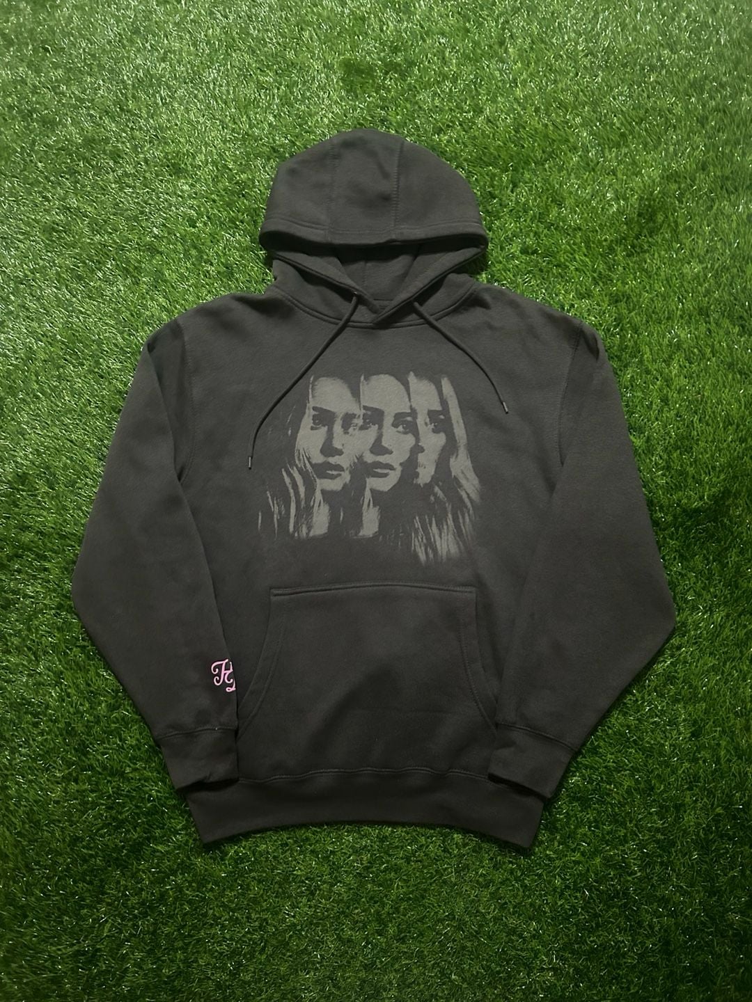 Hilary Duff Black Hoodie Medium Graphic Print 2