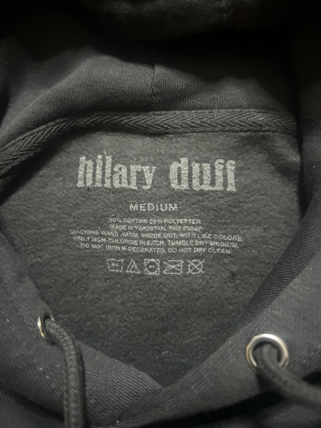 Hilary Duff Black Hoodie Medium Graphic Print 4