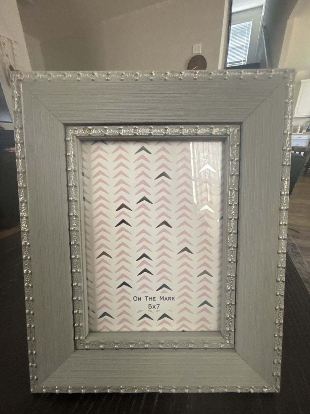 Parisian Home Picture Frame Size 5x7 Gray Silver Beaded 3