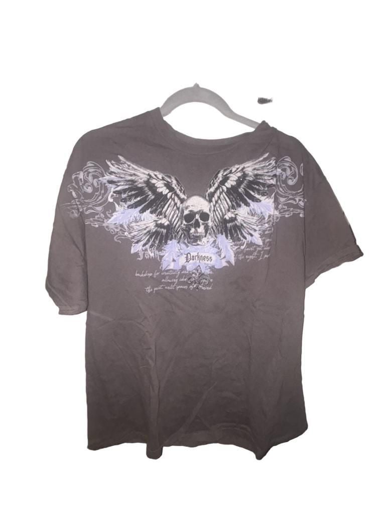 On The Low T-Shirt Size XL Skull Wings Graphic Y2K 2