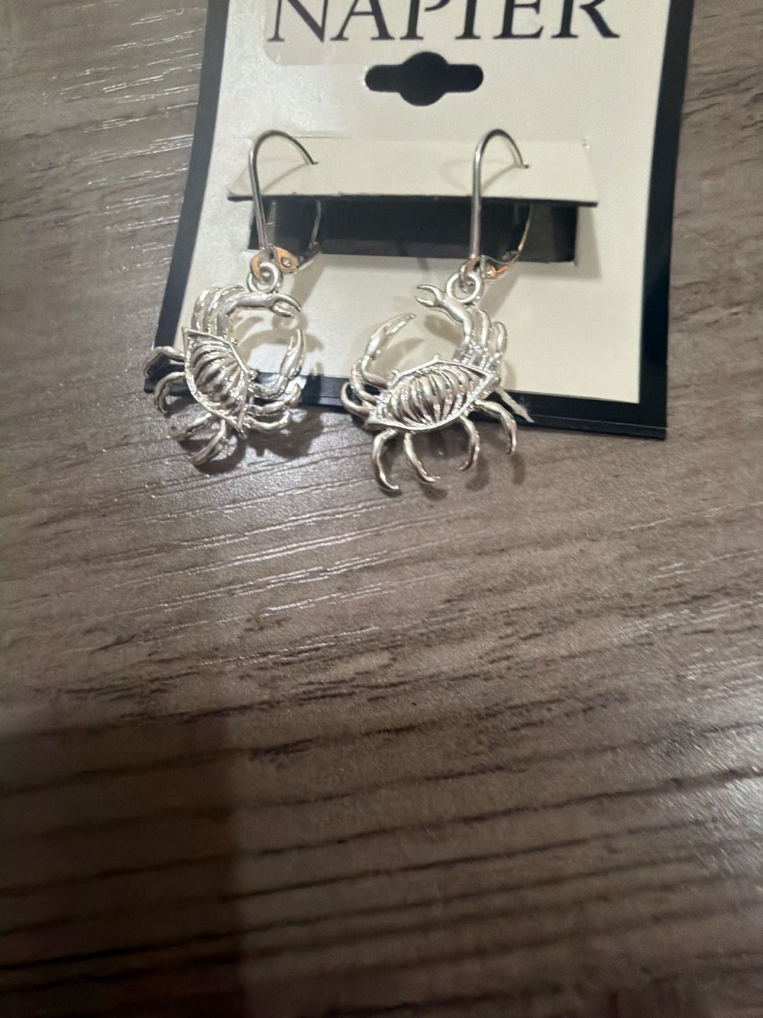 Napier Silver Tone Crab Drop Earrings 4