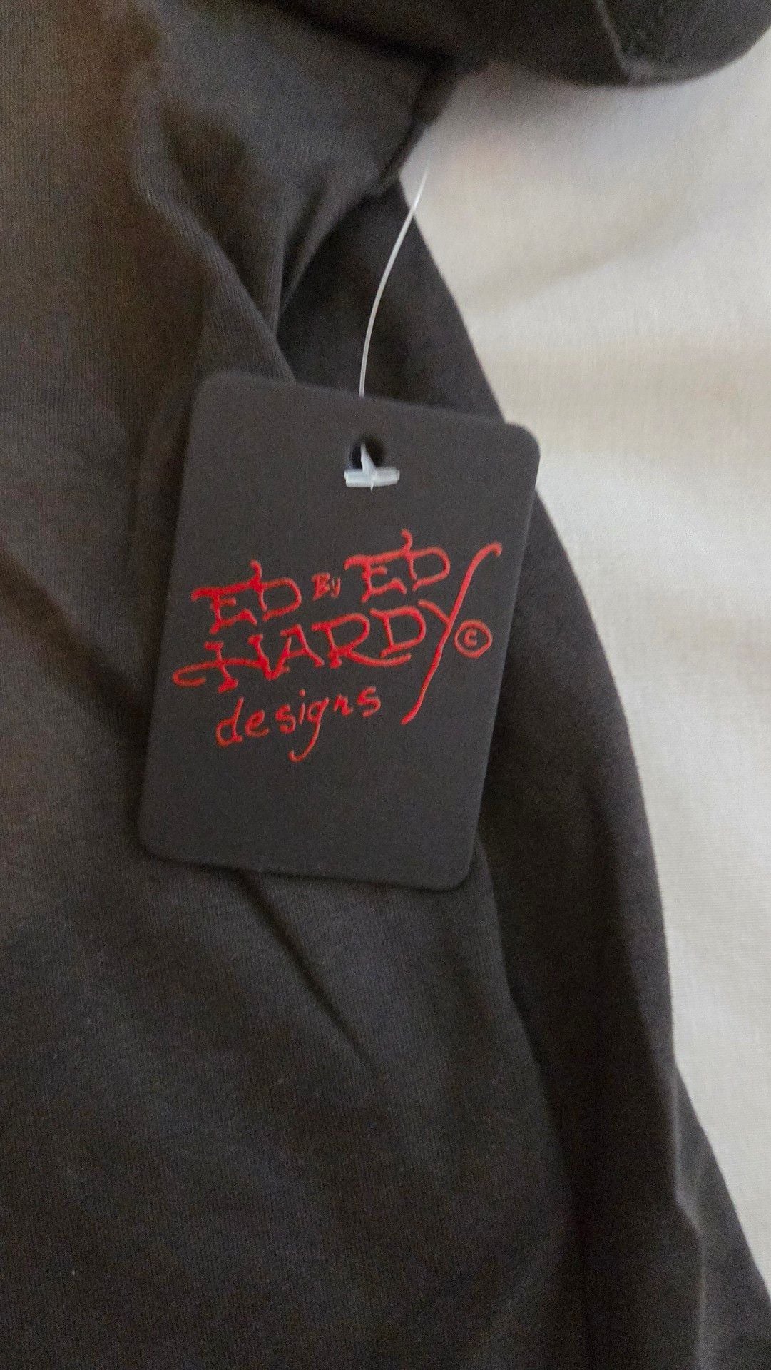 Ed Hardy Pierced Hearts & True Love Rhinestone Eagle Dagger Unisex Gray Size L 6