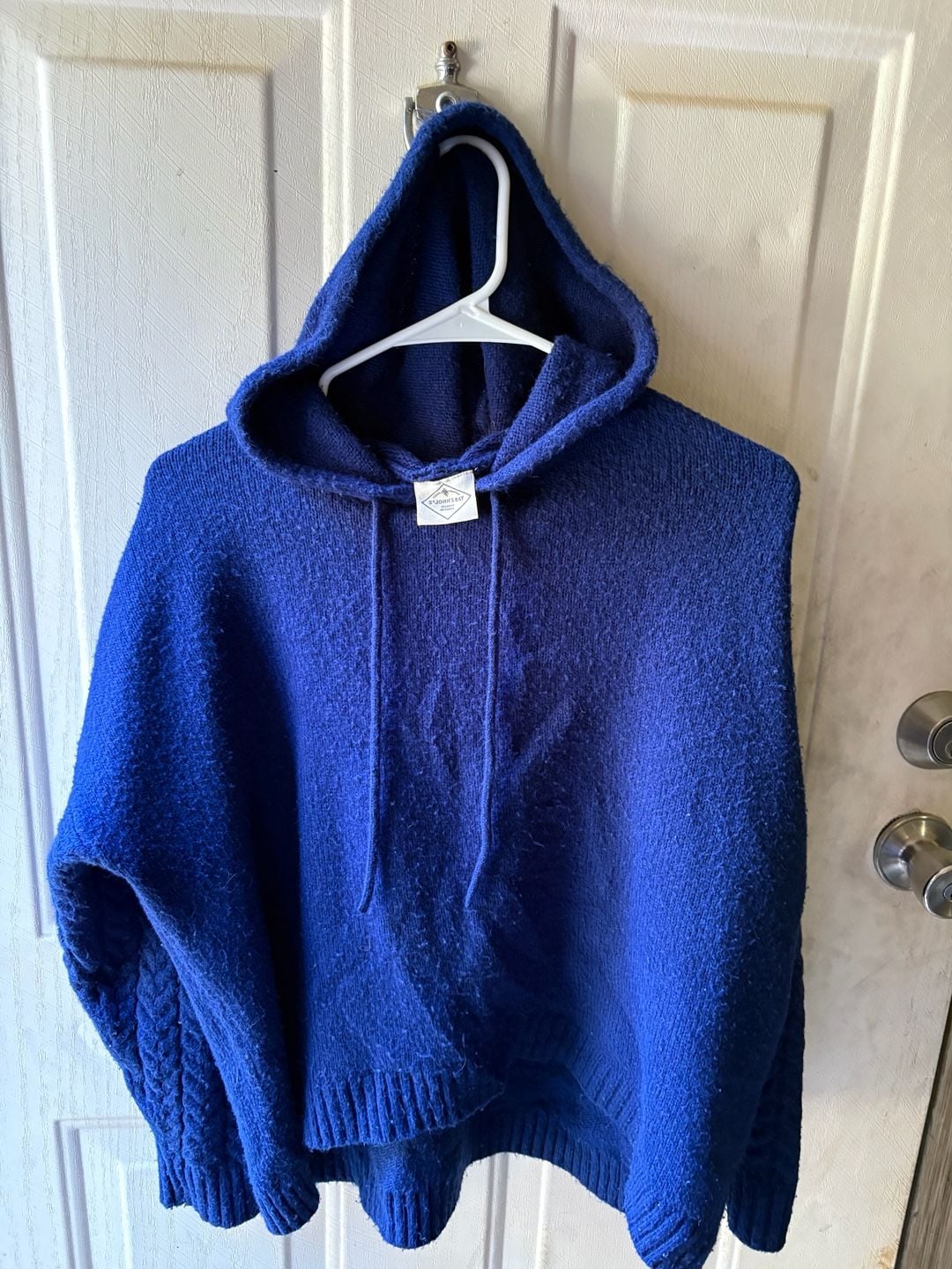 St. John's Bay Knitted Hoodie Blue Sweater 2