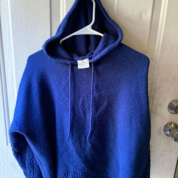 St. John's Bay Knitted Hoodie Blue Sweater