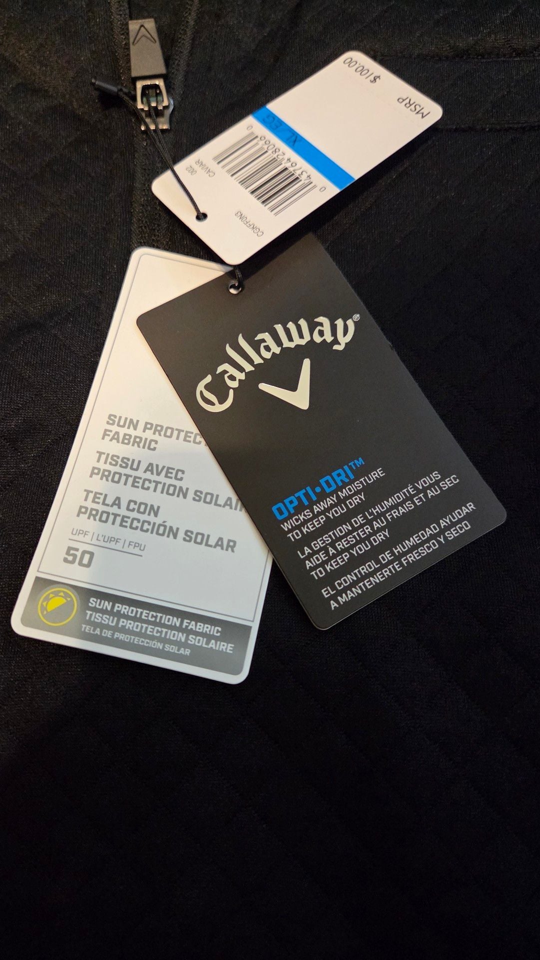 Callaway Men's Opti-Dri Quilted 1/4-Zip Pullover Black Size XL 5